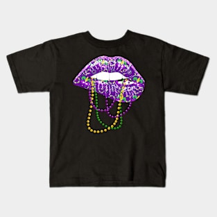 Mardi Gras Lips Queen Carnival Costume Kids T-Shirt